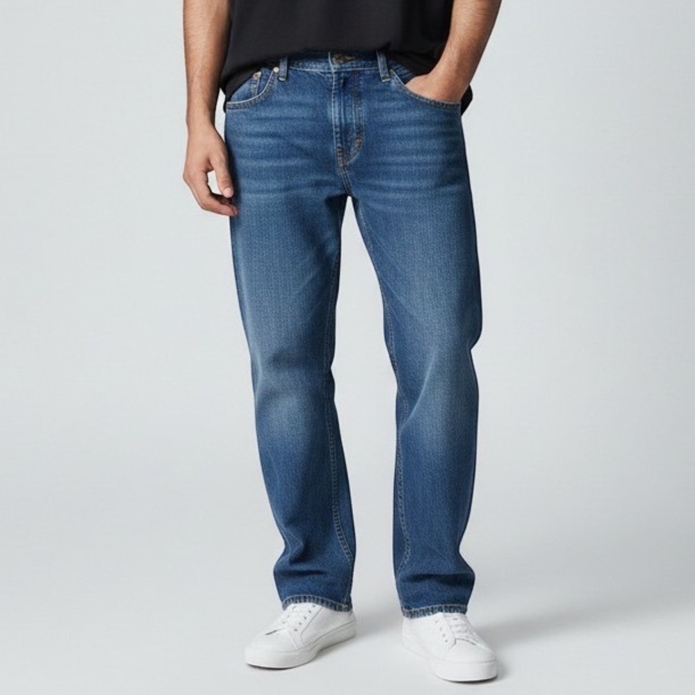 Levis 514 Slim Straight Jeans Mens 36x34 Blue Denim Medium Wash 100% Cotton